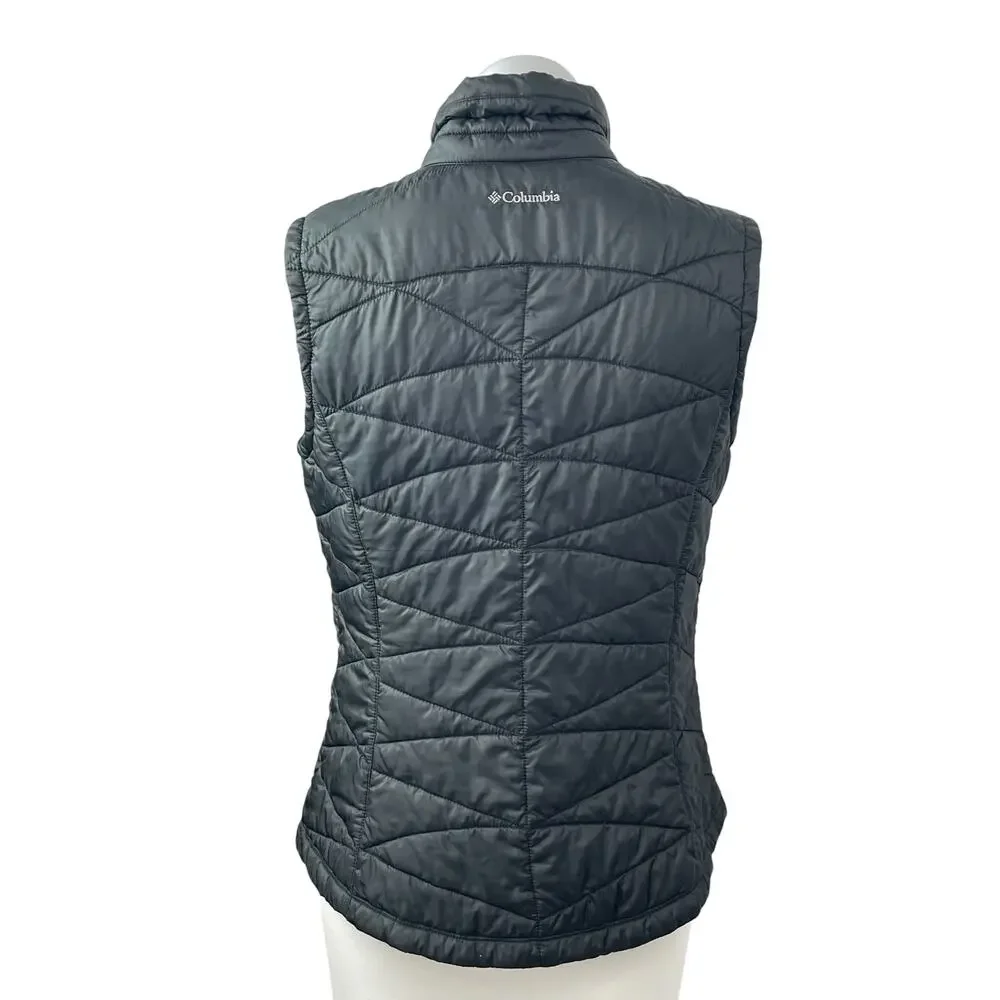 Columbia Omni-Heat Women's Black Sleeveless Puffer Quilted Vest Coat Jacket Sz M
